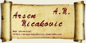 Arsen Micaković vizit kartica